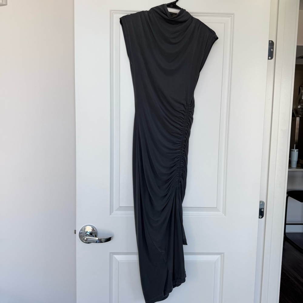 Gray Ruched Dress - Picture 2 of 4